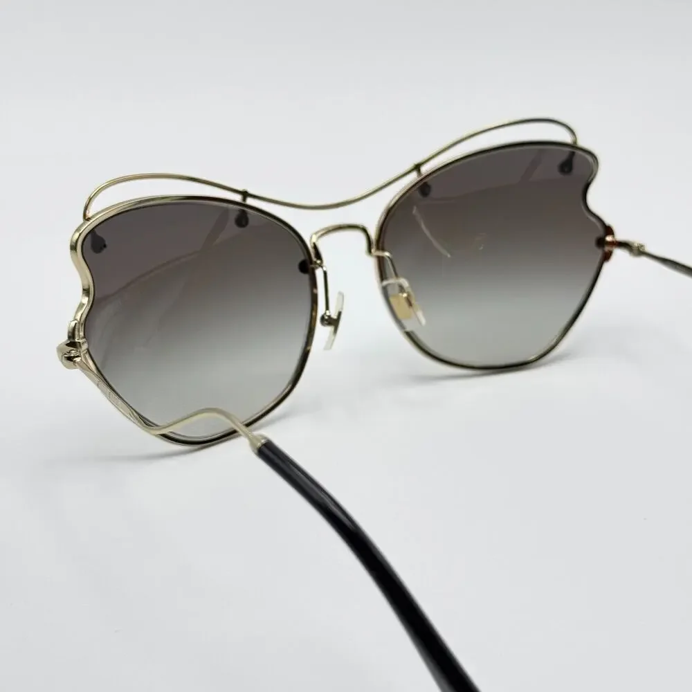 Miu Miu Sunglasses SMU 56R ZVN-0A7 Pale Gold Frame Gradient Lens 61-19-135mm